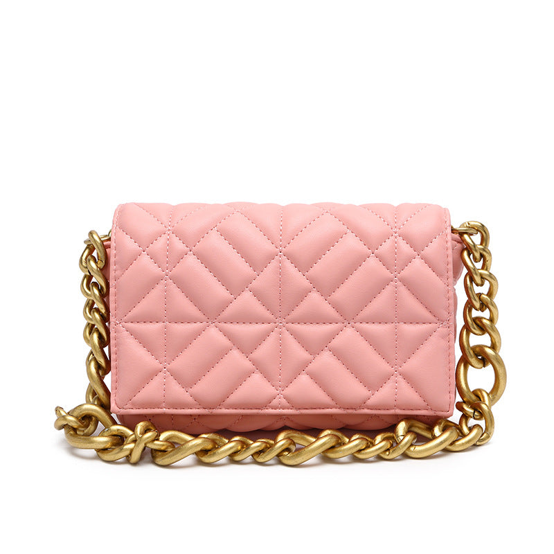 Women's Fashion Classic Style Thick Chain Embroidered Shoulder Bags