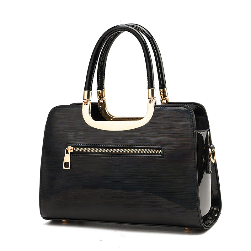 Women's Bright Leather Large Capacity Commuter Fashion Handbags