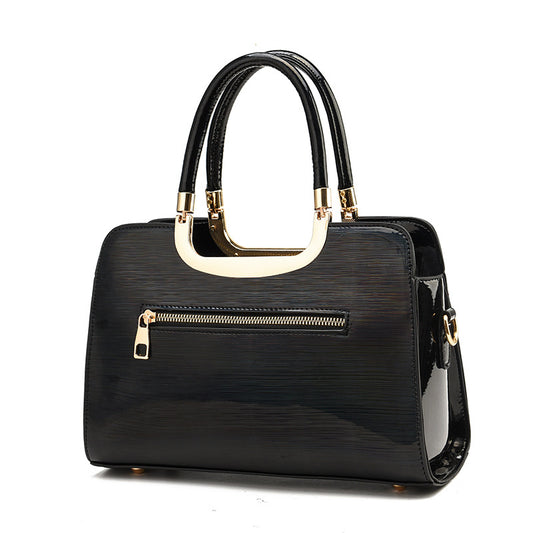 Women's Bright Leather Large Capacity Commuter Fashion Handbags