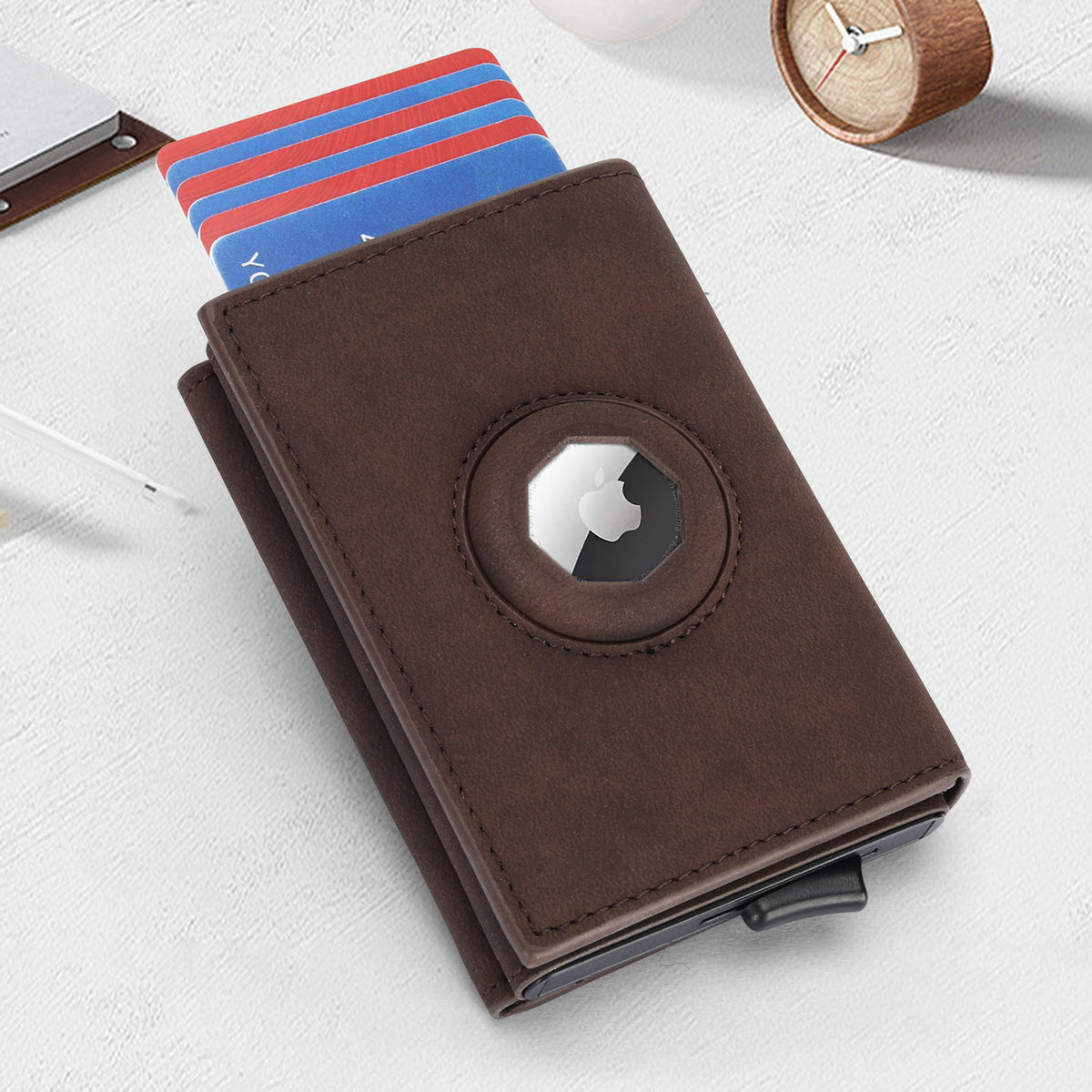Men's Retro Crazy Horse Leather With Pocket Men's Wallet