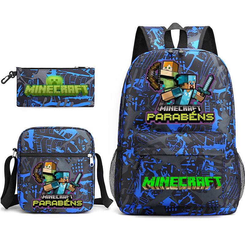 Hot Game My World Creeper Pencil Backpacks