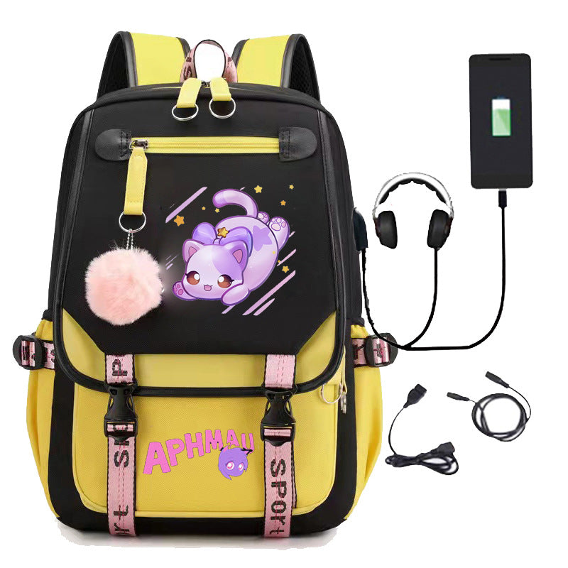 Women's & Men's & Korean Trend Computer Charging Middle School Students' Schoolbags