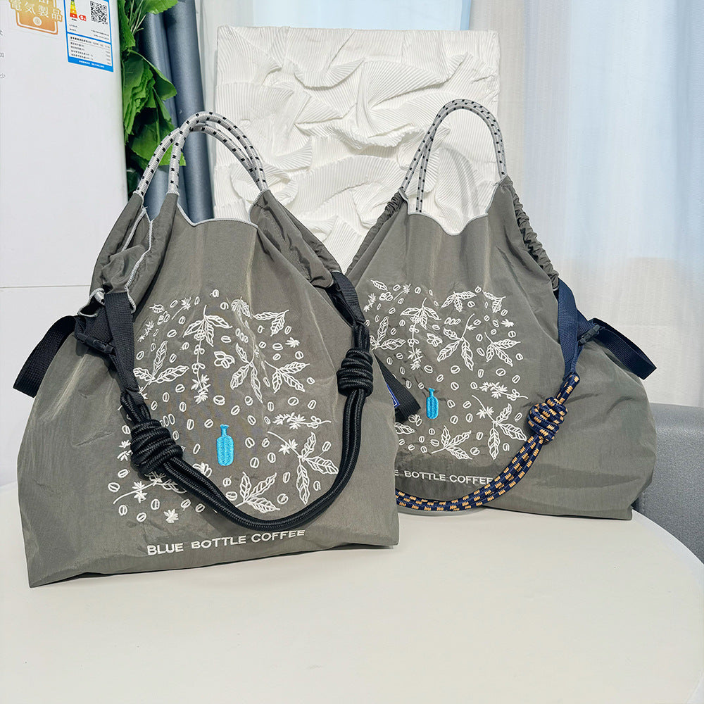 Environmental Protection Embroidery Shopping Nylon Cloth Women's Handbag