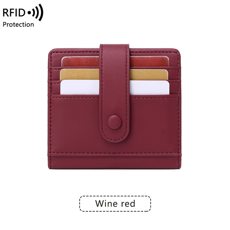 Women's Compact Portable Swiping Short Solid Color Coin Purses