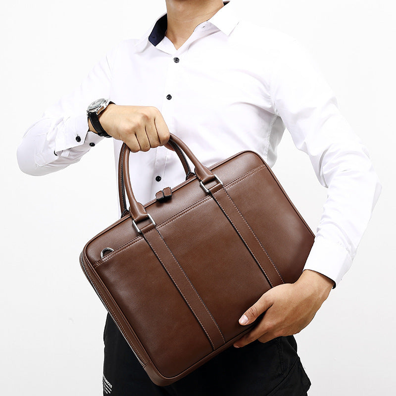 Men's Business Genuine Leather Hand-held Simple Men's Handbags