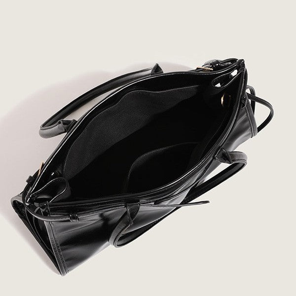 Women's Shiny Patent Leather Mild Luxury Retro Metallic Textured Women's Handbag