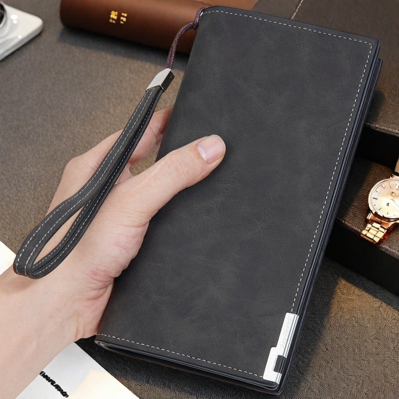 Men's Retro Long Integrated High-grade Leather Handbags