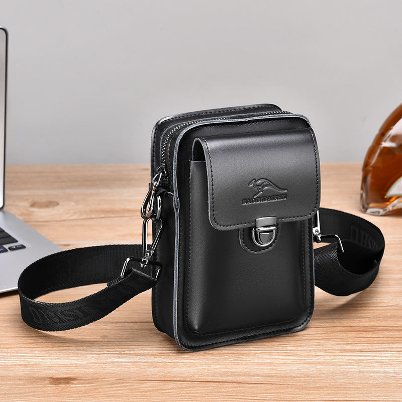 Men's Charming Cowhide Summer Portable Mobile Men's Waist Packs
