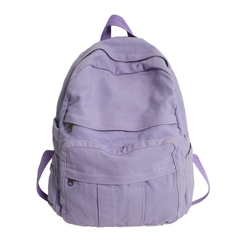 Color Canvas Double Back Street Trend For Boys Backpacks