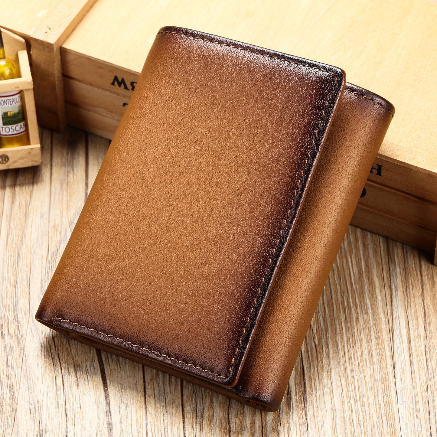 Men's Attractive Leather Short Multi Cowhide Men's Wallets