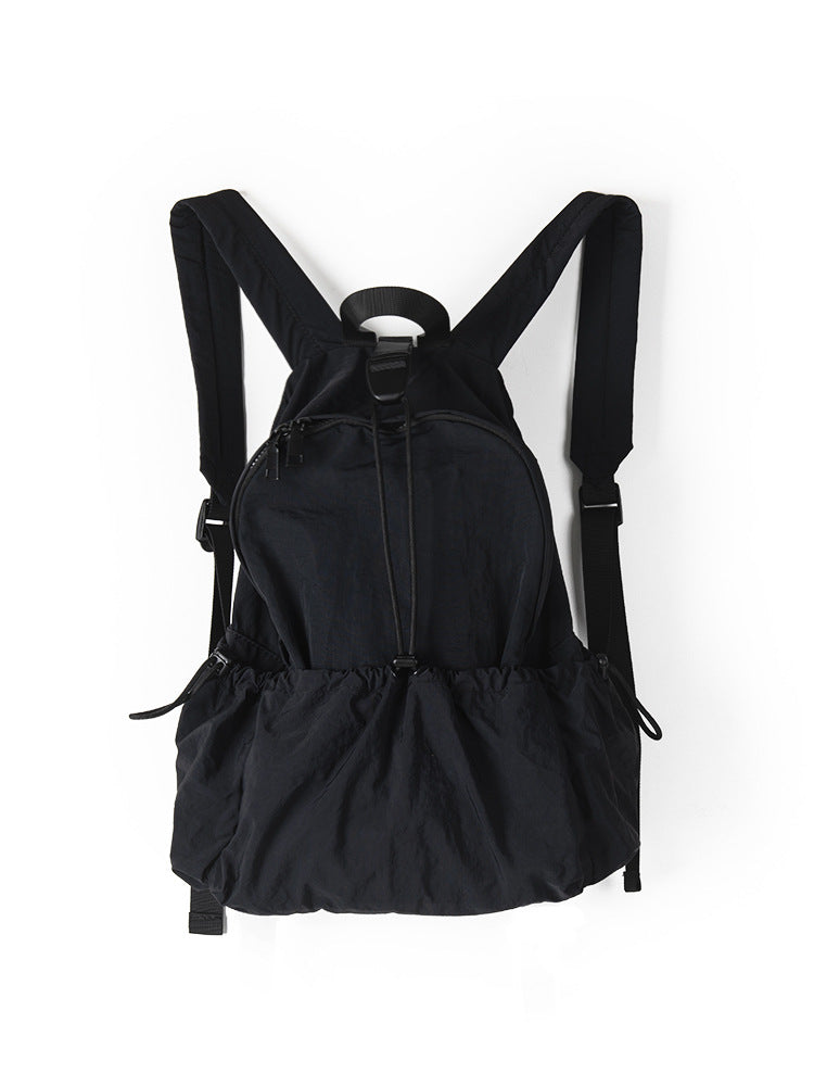 Design Drawstring Ruffle Lightweight Nylon Leisure Backpacks