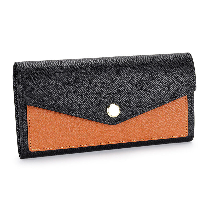 Women's Fashion Long Design Contrast Color Minimalist Clutch Large Handbags