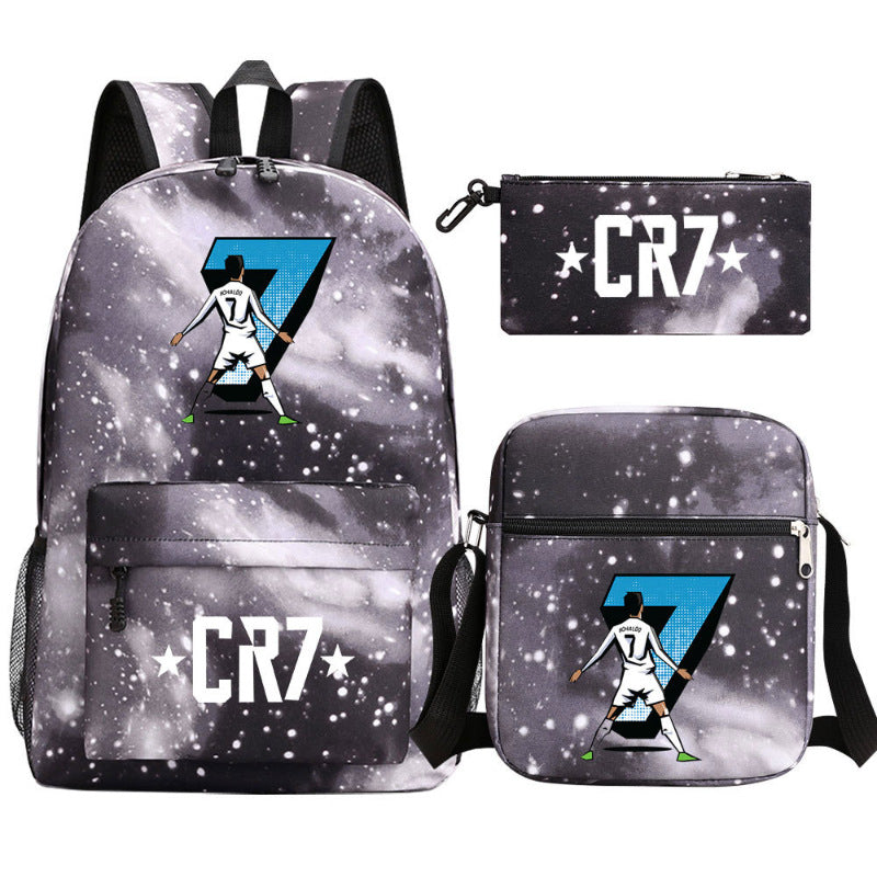Women's & Men's & Football Star Junior Three-piece Suit Backpacks