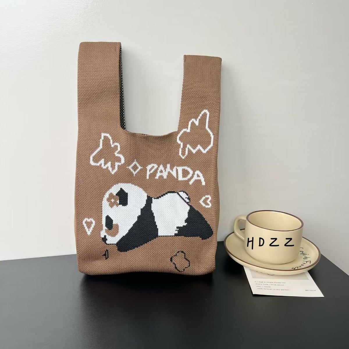 Women's Cute Panda Knitted Gift Niche High-grade Women's Handbag