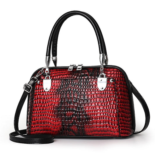 Women's Snakeskin Pattern Portable Large Capacity Elegant Handbags