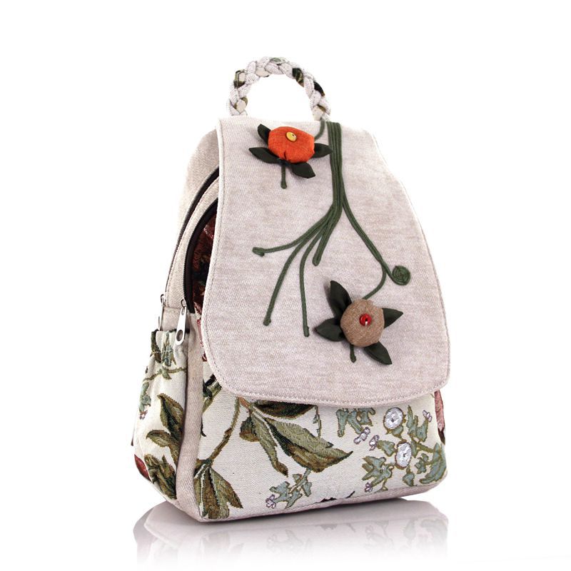 Ethnic Style Pumpkin Simple Zipper Fabric Backpacks