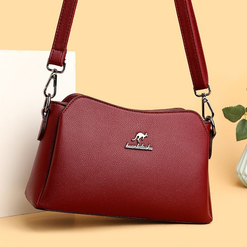 Wedding Celebration Red Soft Leather Large Crossbody Bags