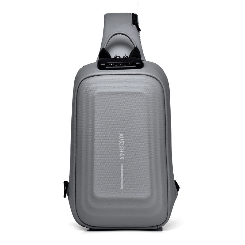 Men's Fashion Solid Color Charging Waterproof Men's Chest Bags