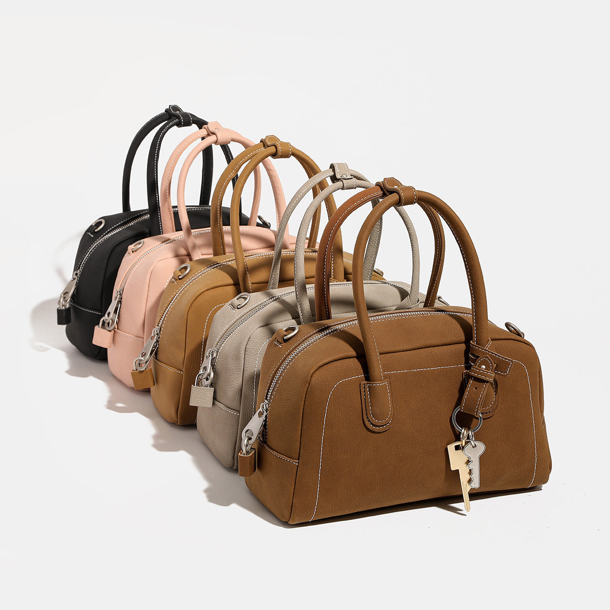 Women's Vintage Autumn Frosted Feeling Tong Boston Women's Shoulder Bag