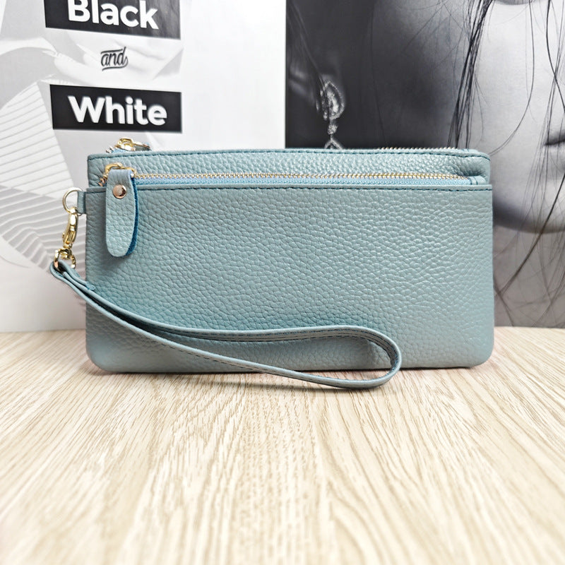 Women's Korean Genuine Leather Fashionable Zipper Wrist Coin Purses