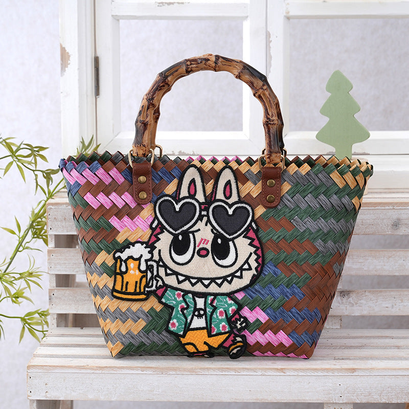 Women's Curtain Cloth Large Capacity Woven Gift Bags