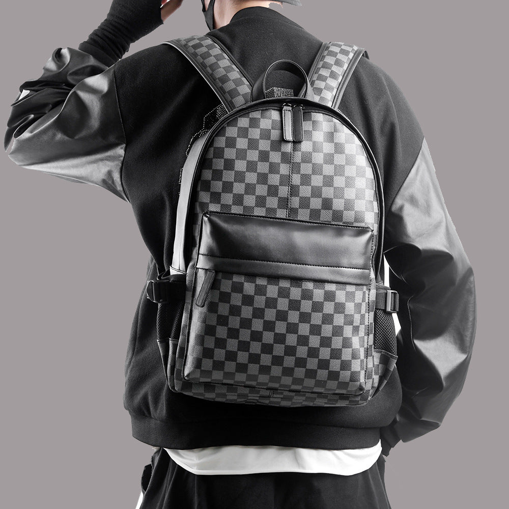 Men's Business Trends Checked Commuter Computer Large Backpacks