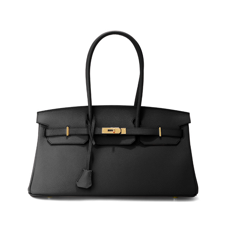 Women's Horizontal Top Layer Cowhide Leather Large Capacity Women's Handbag