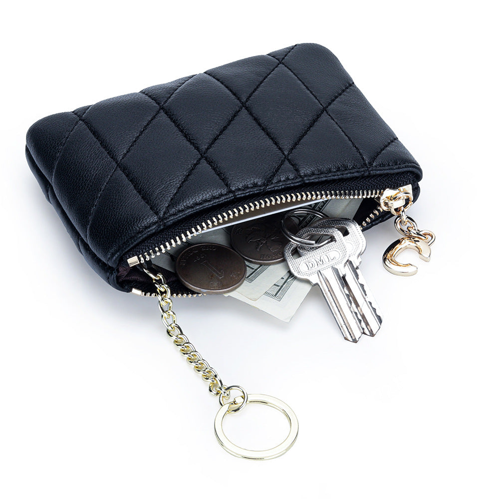 Women's Fashion Thin Section Zipper Leather Embroidered Ladies Wallet