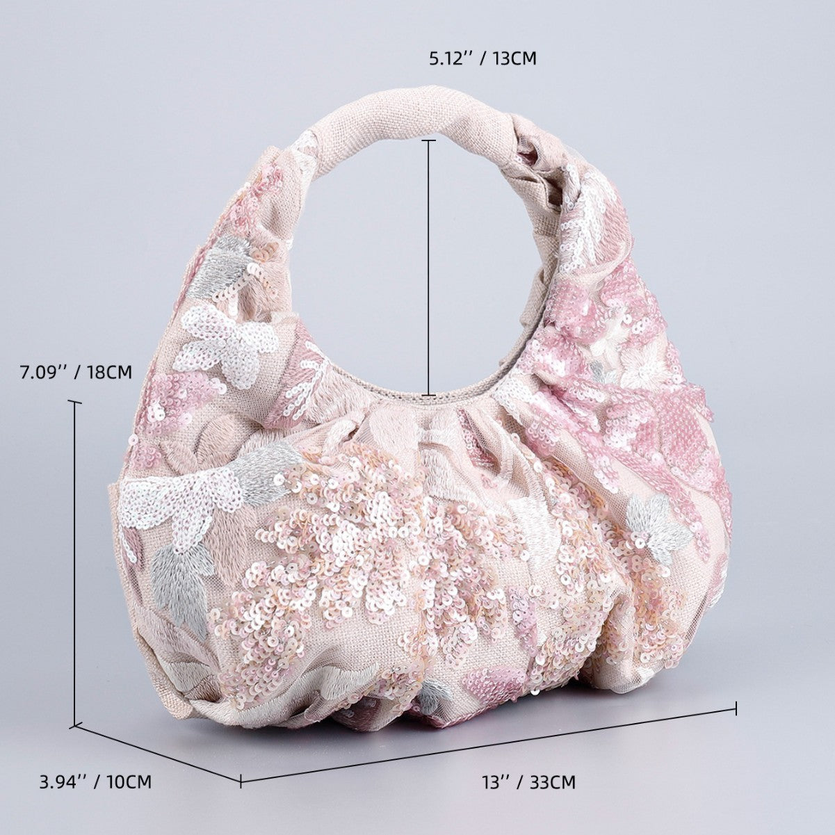Women's Niche Sequin Fashion High-grade Embroidery Portable Handbags