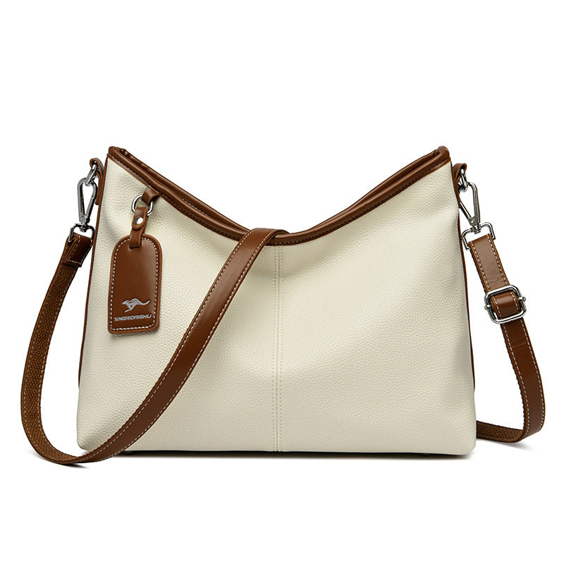Women's Pattern Fashionable Sewing Line Genuine Kangaroo Crossbody Bags