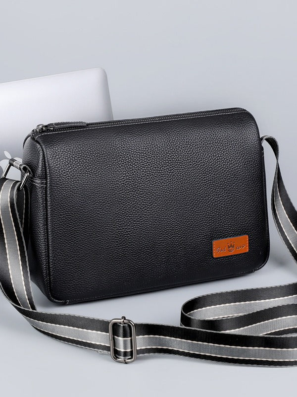 Men's Trendy Leather Large Capacity Top Layer Cattlehide Men's Messenger Bags