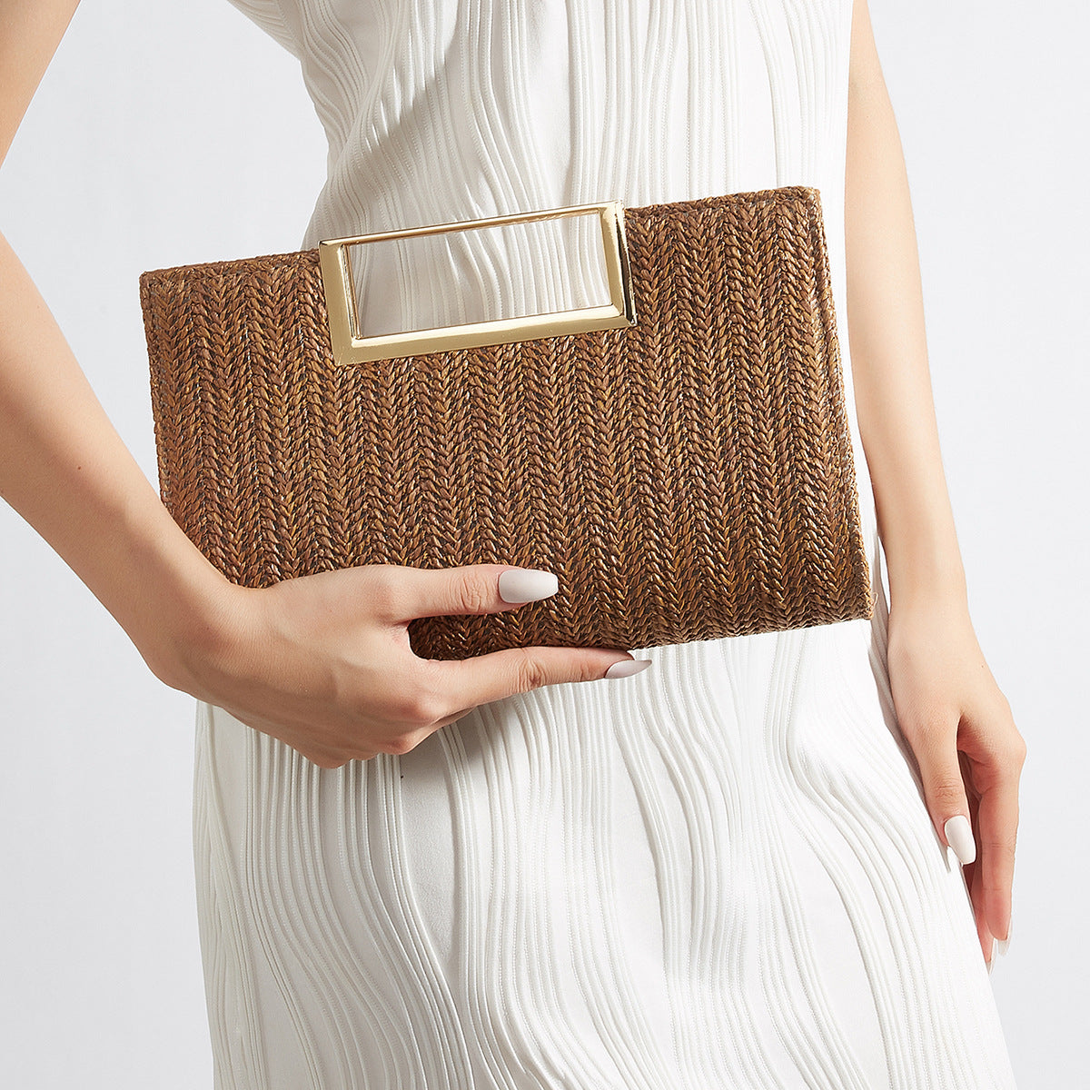 Women's Woven Clutch Straw Fashion Simple Large Bags
