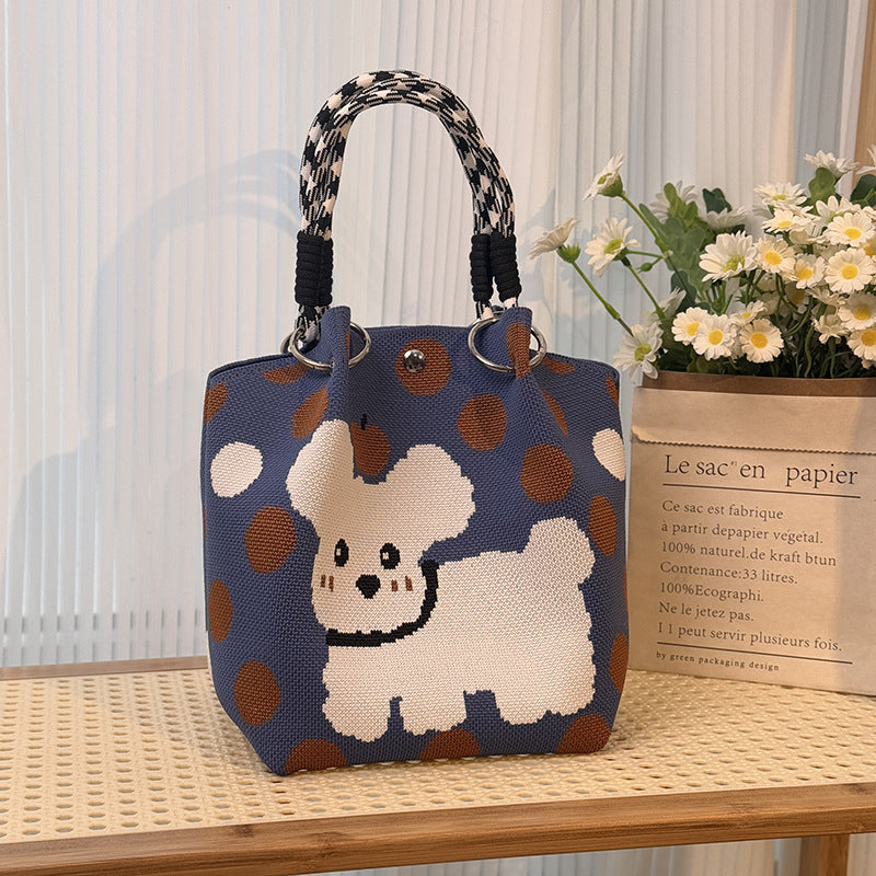 Festival Knitted Portable Out Large Capacity Women's Handbag