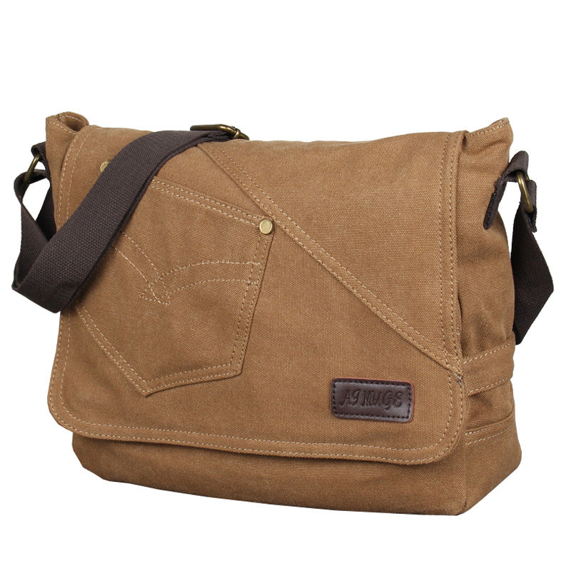 Men's Korean Style Canvas Single Horizontal Trendy Men's Shoulder Bags