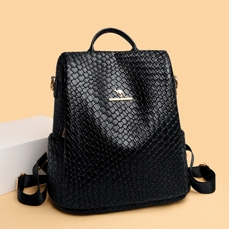 Pretty Popular Woven Leather Cheap Selling Backpacks