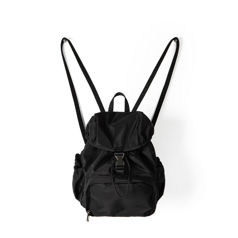 Women's Korean Niche Design Nylon Material Solid Color Backpacks