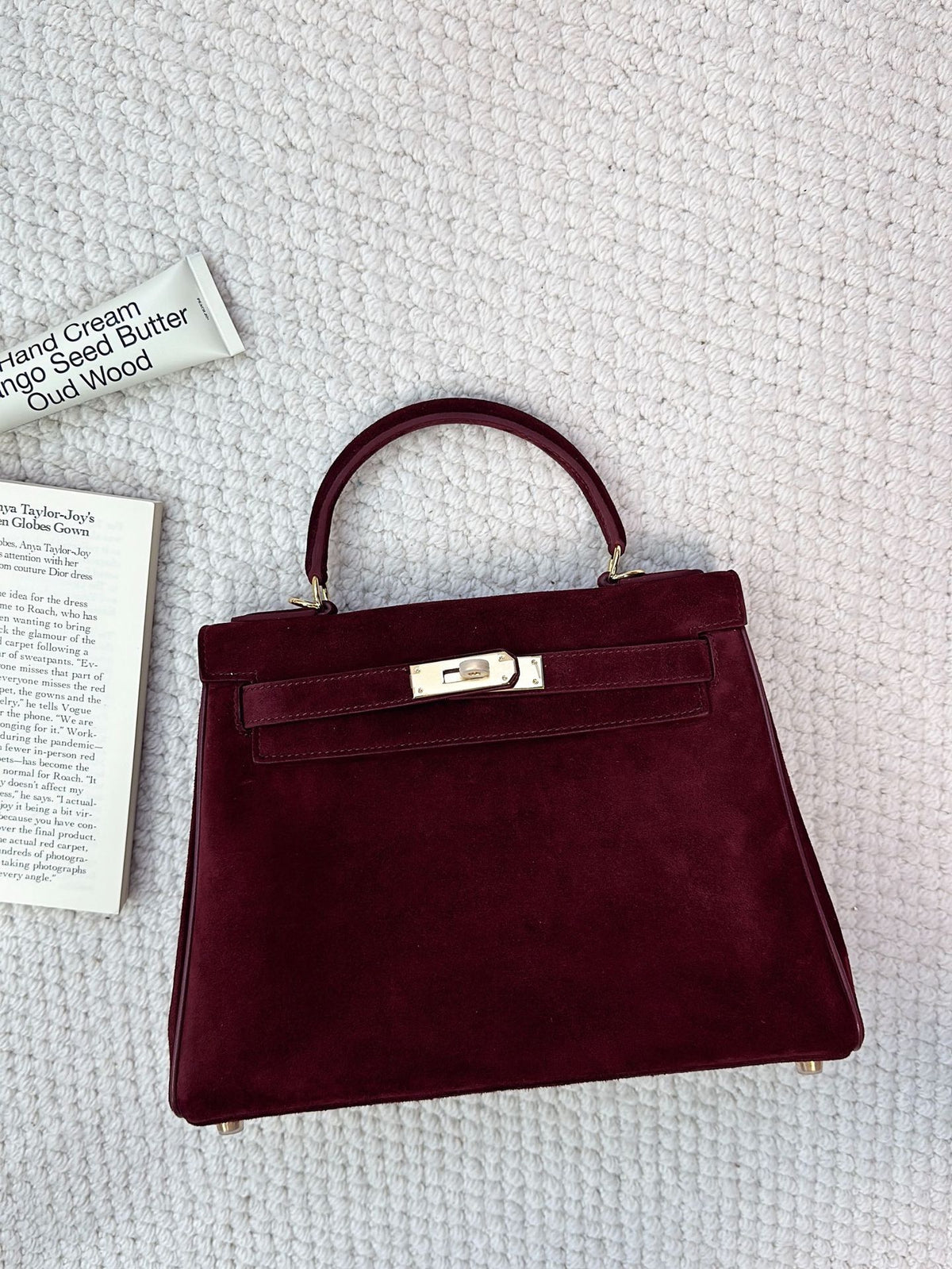 Women's Top Layer Frosted Suede Wide Strap Kelly Retro Easy Matching Women's Shoulder Bag