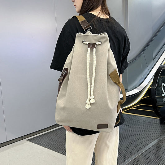 Canvas Simple Fashion Drawstring Korean Style Backpacks