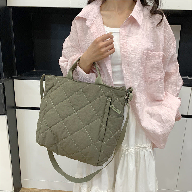 Textured Down Commuter Large Capacity Campus Class Commute Women's Handbag