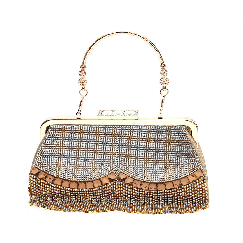 Dinner Rhinestone Tassel Fashion Diamond Cross Evening Bags