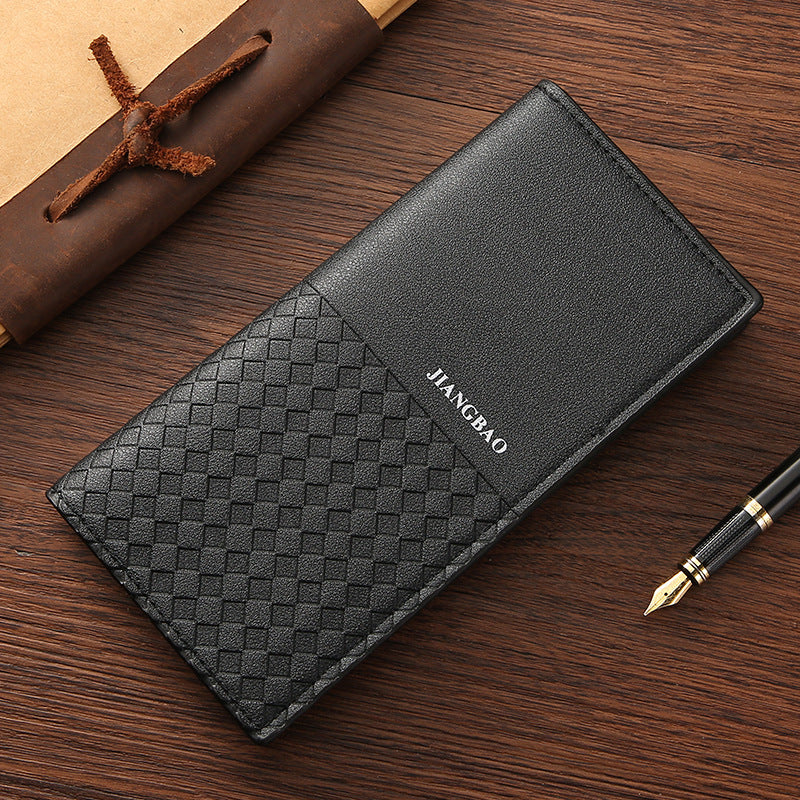 Men's Long Hot Korean Style Plaid Trendy Men's Wallet