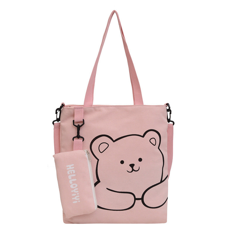 Women's Fashion Woven Pencil Canvas Cram Versatile Bags