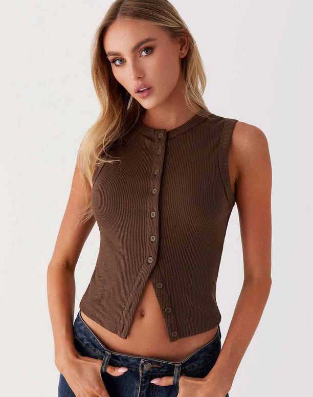 Women's Summer Slim Fit Sleeveless Waistcoat Vests