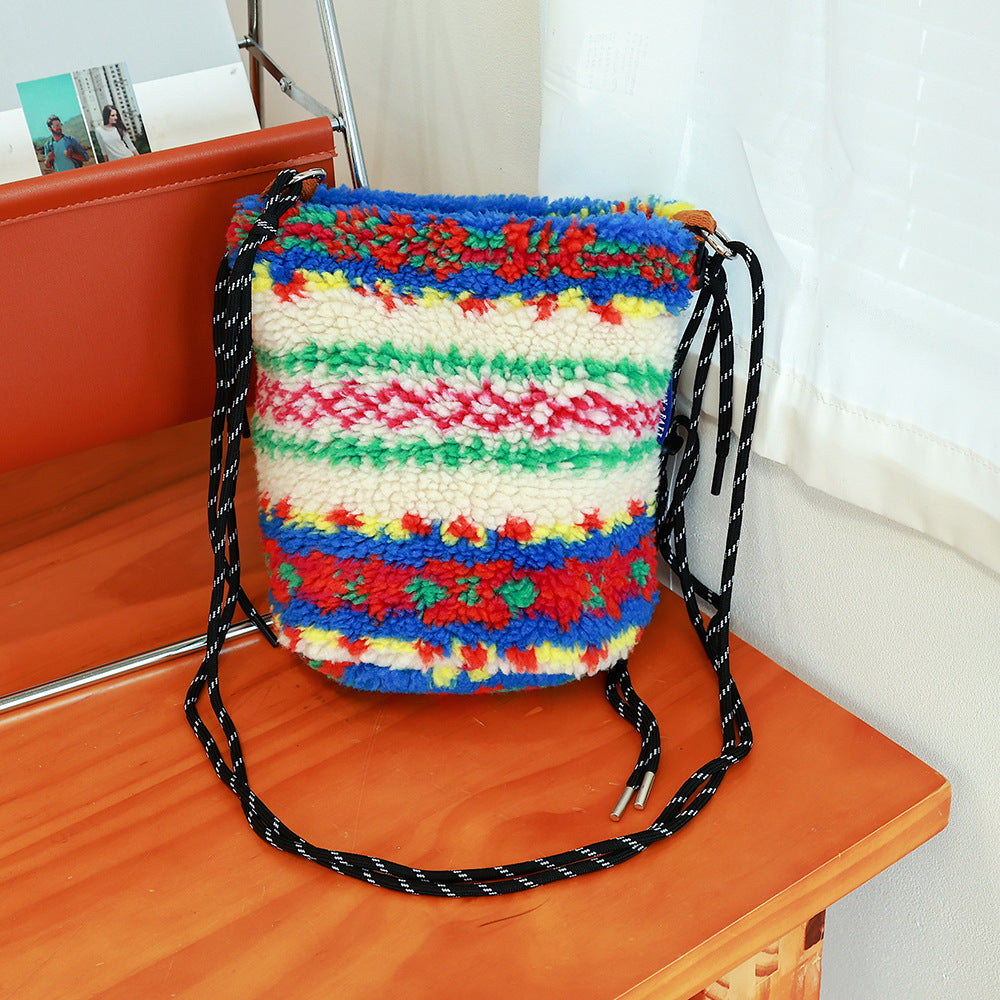 Women's Winter Plush Pouch Lamb Wool Western Style Women's Handbag
