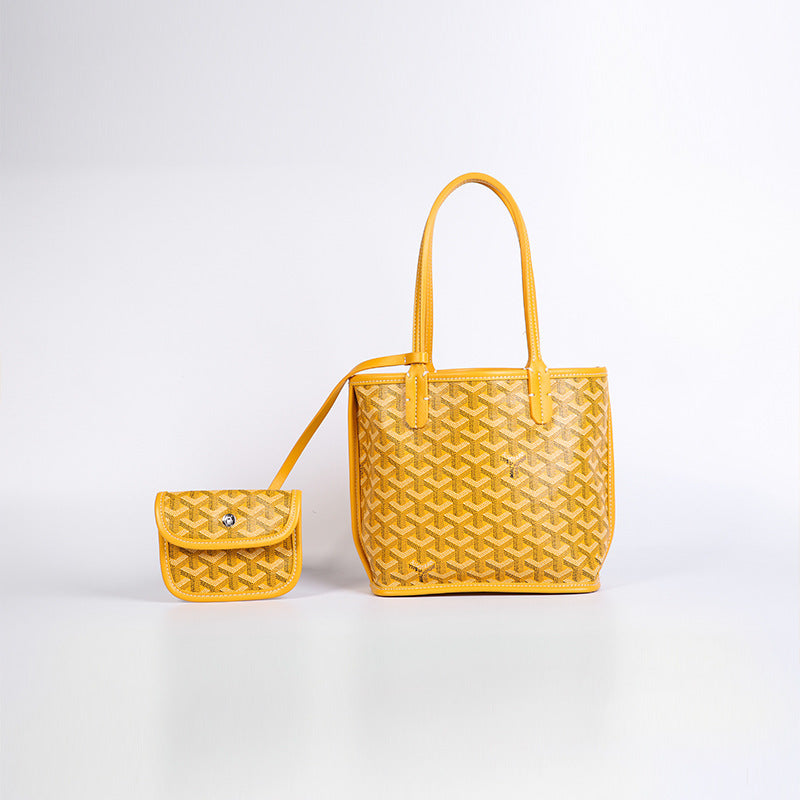 Women's Dog Teeth Vegetable Basket Classic Double-sided Handbags