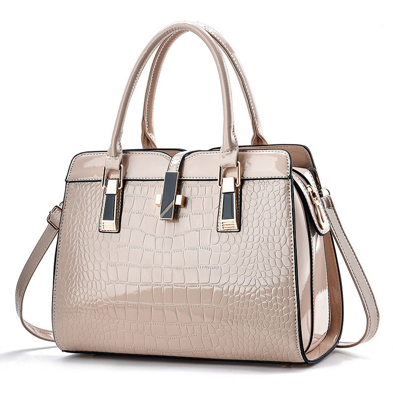 Fashion Shining Leather Large Capacity Crocodile Shoulder Bags