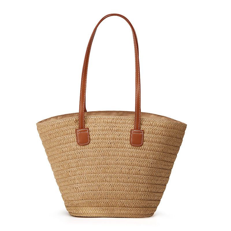 Large Capacity Straw Leisure Woven Seaside Holiday Vegetable Women's Shoulder Bag