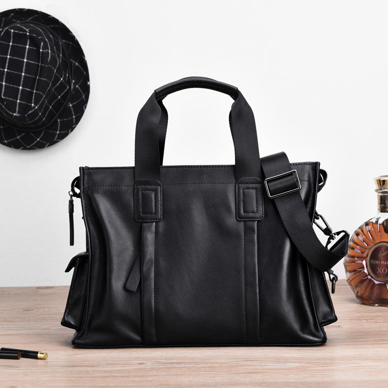 Men's Portable High Sense Horizontal Trip Soft Men's Handbags