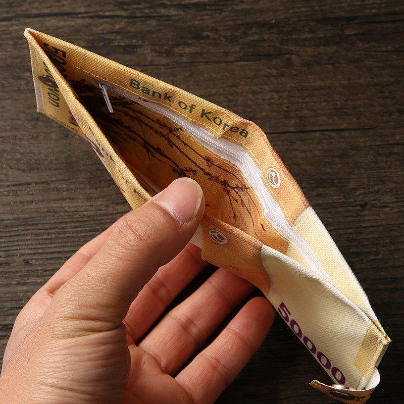 Men's Canvas Money Printing Creative Gift Card Holder