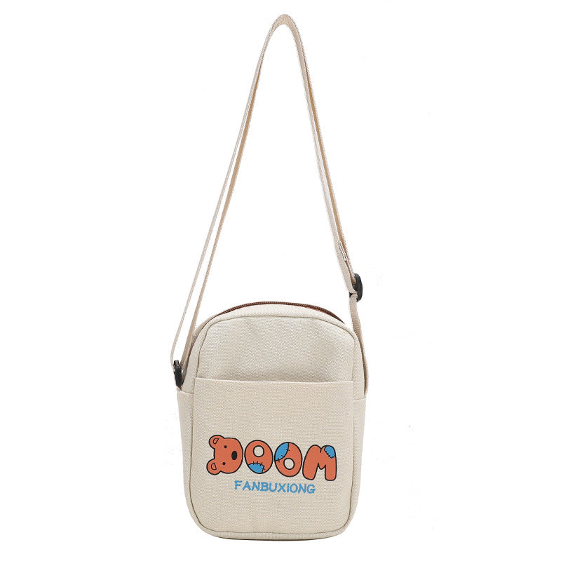 Women's Cute Canvas Fashion Brown Bear Printed Bags